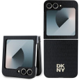 DKNY PU Leather Repeat Pattern Stack Logo kryt Samsung Galaxy Z Flip 6 černý