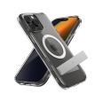 Spigen Caseology Capella MagSafe Kickstand kryt iPhone 16 Pro Max clear white silver