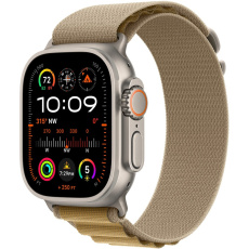 Apple Watch 49/46/45/44mm žlutohnědý alpský tah s přírodním titanem M