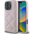 Guess PU Leather Quilted kryt pro iPhone 16 Pro růžový