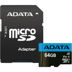 ADATA MicroSDXC karta 64GB Premier UHS-I Class 10 + SD adaptér