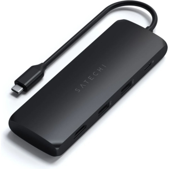 Satechi Aluminium USB-C Hybrid Multiport adaptér černý Satechi Aluminium USB-C Hybrid Multiport adaptér černý