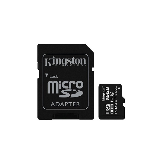 Kingston microSDHC Industrial 16GB 90MB/s UHS-I + SD adaptér Kingston microSDHC Industrial 16GB 90MB/s UHS-I + SD adaptér