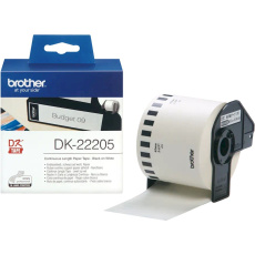 Brother DK-22205 papírová role s černým tiskem na bílém podkladu délka 30,48 m šířka 62 mm 