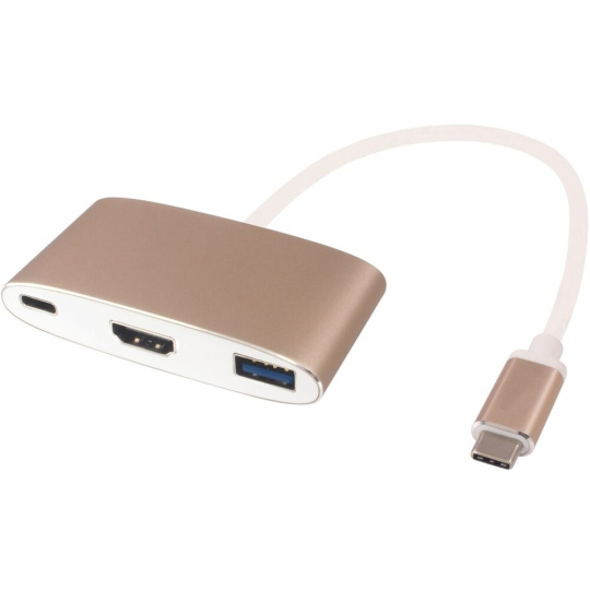 PremiumCord adaptér USB-C na HDMI + USB3.0 + PD