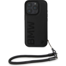 BMW Leather Signature and Strap kryt pro iPhone 16 Pro Max černý