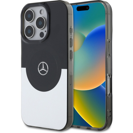 Mercedes PC/TPU Double Layer MagSafe kryt pro iPhone 16 Pro Max černý/stříbrný