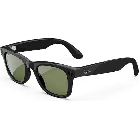 Meta RAY-BAN Wayfarer Gen1 (Standardní) chytré lesklé brýle (zelená skla) černé