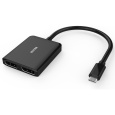 PremiumCord MST Adaptér USB3.1 typ-C -  2x DisplayPort stříbrný