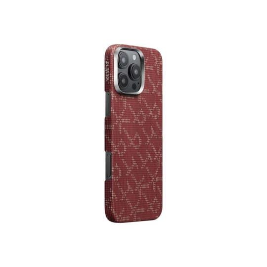 Pitaka Tactile Woven Case kryt iPhone 16 Pro Max PTK Red/Gold