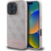 Guess PU 4G Stripe kryt iPhone 16 Pro růžový