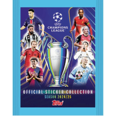 Fotbalové samolepky Topps Champions League 2025 balíček (6 samolepek)