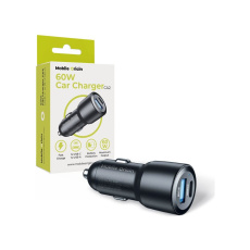 Mobile Origin 60W nabíječka do auta s USB-C a USB-A porty černá