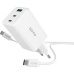 Epico UltraBoost EA40 65W GaN síťový adaptér s 1,2 m USB-C na USB-C kabelem bílý