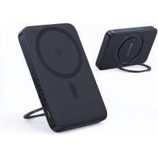 Baseus PicoGo Qi2 s otočným stojanem a bezdrátovým nabíjením powerbanka 5000mAh 20W USB-C černá