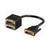 PremiumCord adaptér DVI-D (24+1) M / 2x DVI-D (24+1) F