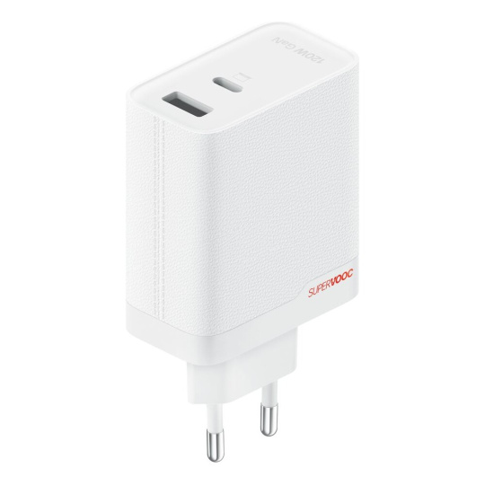 OnePlus SUPERVOOC 120W nabíječka s USB-C a USB-A, PD, QC a PPS bílá