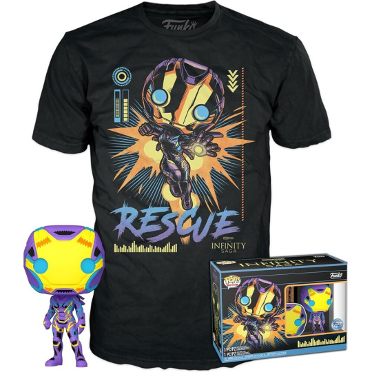 Funko POP! & Tee: Marvel Blacklight - Rescue S Funko POP! & Tee: Marvel Blacklight - Rescue S
