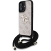 Guess PU 4G Metal Logo Crossbody popruh kryt iPhone 16 růžový