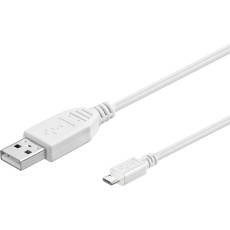 PremiumCord kabel USB 2.0 A-Micro USB B 1m bílý