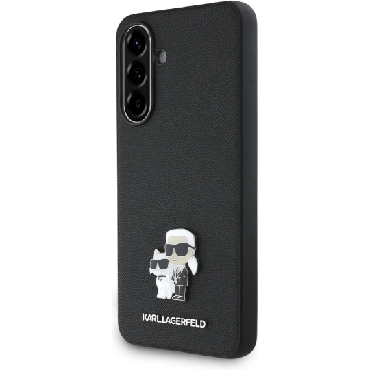 Karl Lagerfeld PU Saffiano Metal Karl and Choupette kryt Samsung Galaxy A56 černý