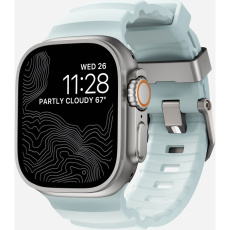 Nomad Rocky Point Band řemínek Apple Watch 49/45/44/42mm stříbrný/ledově modrý