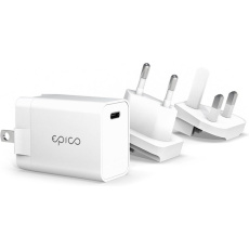 Epico 20W PD napájecí adaptér vyměnitelnou zástrčkou EU/UK bílá