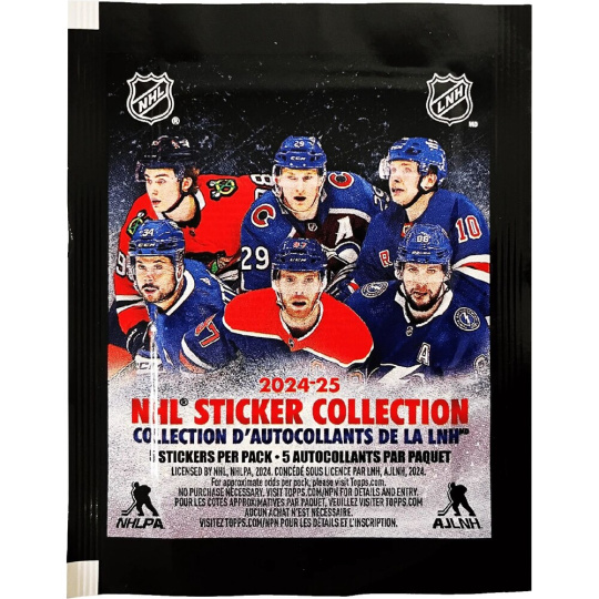 Topps hokejové samolepky NHL 2024/25 Collection Pack (5 ks)