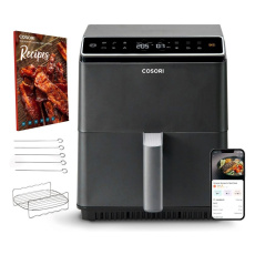 Cosori Dual Blaze 6,4L SMART horkovzdušná fritéza + 5x špíz a gril. rošt černá