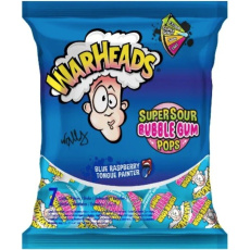 Lízátka se žvýkačkou Warheads - Modrá malina 105 g (7x15 g)