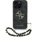 Guess PU 4G Metal Logo Strap kryt iPhone 15 Pro černý