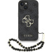 Guess PU 4G Metal Logo Strap kryt iPhone 15 černý