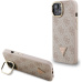 Guess PU 4G Strass Triangle Logo Stand Camera Frame MagSafe kryt iPhone 15 růžový