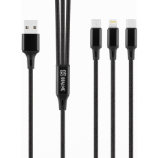 OBAL:ME 3v1 AllConnect Fast Charge USB-A/USB-C, Lightning, Micro-USB Kabel (1,2m) černý