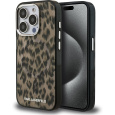 Karl Lagerfeld IML Leopard MagSafe kryt iPhone 15 Pro hnědý