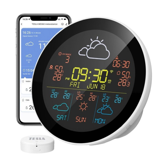 TESLA Device MS360 meteostanice s Tuya systémem + externí senzor