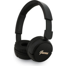 Guess Script Metal Logo bezdrátová sluchátka černá