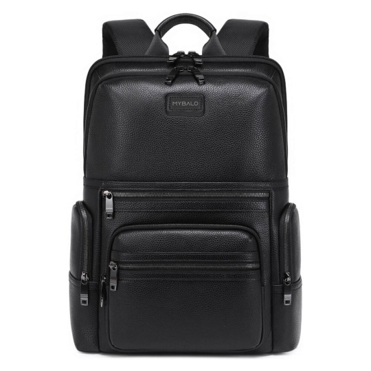 MyBalo Matterhorn kožený business batoh na notebook černý