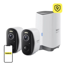Baseus Security N1 Plus 2K venkovní kamera (sada 2ks+centrální stanice) bílá