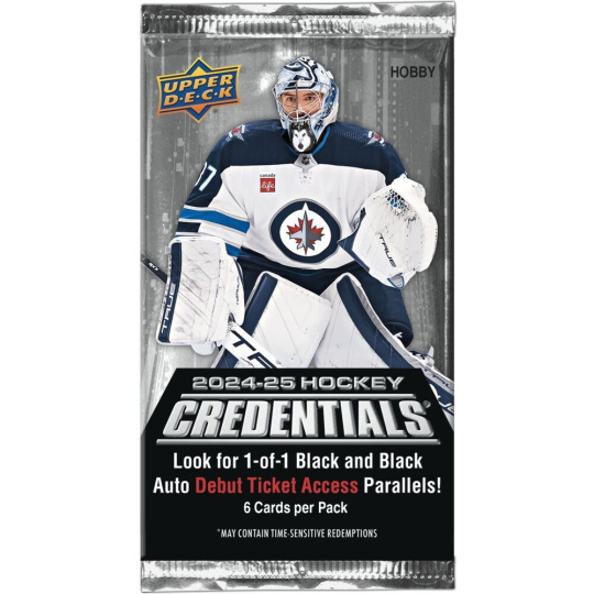 Hokejové karty 2024-25 Upper Deck Credentials Hockey Hobby Balíček