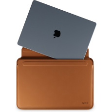 Epico Leather Sleeve pro Macbook Pro 13,3"/Air 13"/Air 13,6" hnědý