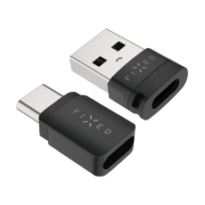 FIXED Data Blocker hliníkový USB-C/USB-A adaptér černý