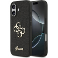 Guess PU Fixed Glitter 4G Metal Logo kryt iPhone 17 černý