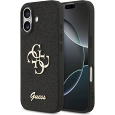 Guess PU Fixed Glitter 4G Metal Logo kryt iPhone 17 černý