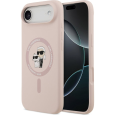 Karl Lagerfeld Liquid Silicone Karl and Choupette MagSafe kryt iPhone Air růžový