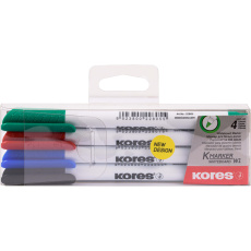 Kores K-MARKER popisovače na bílé tabule a flipcharty s tenkým hrotem 4 barvy