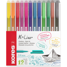 Kores K-LINER SET popisovače 12 barev