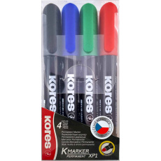 Kores K-MARKER permanentní popisovače s kulatým hrotem 4 barvy