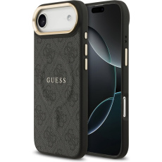 Guess PU Leather 4G Gold Frame MagSafe kryt iPhone Air černý