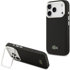 Lacoste Iconic Petit Pique Camera Stand MagSafe kryt iPhone 17 Pro černý